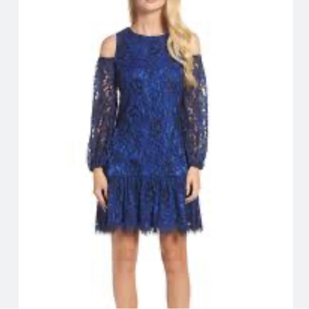 Eliza J Cold Shoulder Lace Dress
